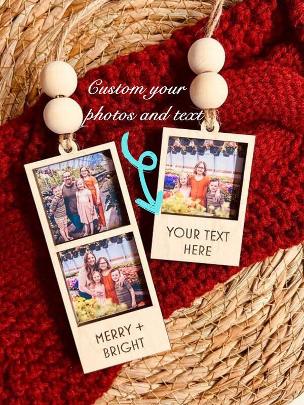Customized Personalized Wooden Small Photo Frame Hanging Diy Photos And Text Souvenir Christmas Decoration Home Dress Up, Multi-Functional, Ornamental, Anti-Mold, Reusable, Adorable, Cute, Colorful, Modern, Custom, Personalized, Unique, Ideal Gifts For Him, Ideal Gifts For Her, Her, Boyfriend, Girlfriend, Dad, Mom, Family, Friends, Son, Daughter, School Students, Dining Room, Bathroom, Living Room, Bedroom, Office, Tea Room, School, Home, Home Bedroom Refresh Birthday Graduation, Home Refresh