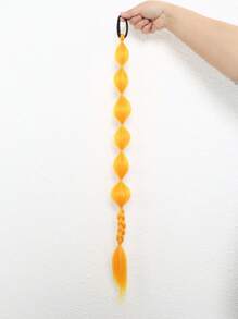 1pc Girl Colorful Extra Long 60cm Hair Extension With 1 Braids For High Ponytail And Double Ponytail Hairstyles, Elastic Hair Ties For Music Festival And Party(Red/Blue/Green/Rose Red)