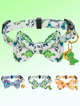 CP627 可拆卸猫项圈带铃铛，蝴蝶结，适合小猫和小狗，纯色，涤纶，仅可手洗，婚礼，基本款