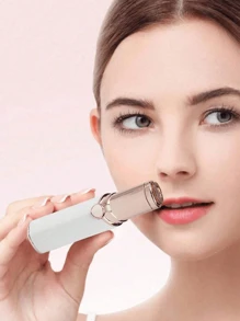 Depiladora facial indolora para mujeres - Elimina instantáneamente el vello del mentón, las mejillas, el labio superior, las cejas - Funciona con pilas