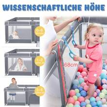 VA-Cerulean Playpen Baby Playpen Gate With Non-Slip Base And Breathable Net And 50 Balls, Stable Barrier Activity Center For Children, Dark Gray Black - 150 X 180 cm Darkgrau - View 5