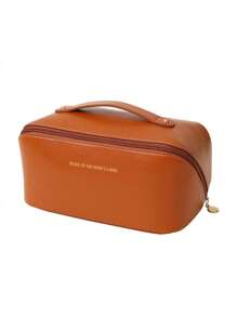 化妆包 - 旅行化妆包，大容量女士化妆包，旅行化妆包，防水便携式化妆品收纳包，带手柄和隔层的多功能化妆包。