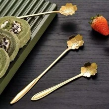 Set aus Kaffeelöffeln und Blumen, Besteck aus Edelstahl, kreative Zuckerlöffel, Teelöffel, Shaker Löffel