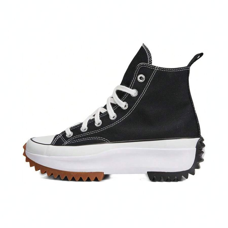 Converse 2025款成人女式高帮系带黑色匡威帆布鞋 166800C - 黑色 - 查看 1
