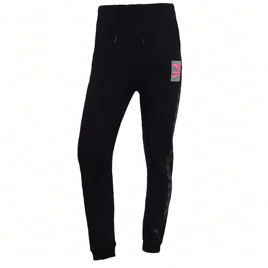 Puma Pantalones deportivos jogger de punto transpirables negros, con cintura elástica para entrenamiento al aire libre, correr y fitness