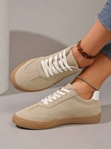 Damen Outdoor Khaki leichte Lässig Sportschuhe, farbblockdesign bequeme Sneaker für Outdoor, Laufen