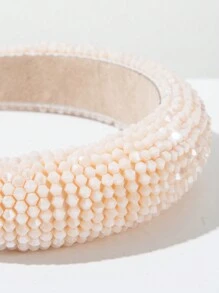 1 pieza Diadema de mujer estilo coreano de unicolor brillante decorada con cristales, diadema versátil y elegante de corona alta de esponja suave, nuevo diseño de primavera
