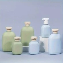 1pc Reusable Plastic Squeeze Bottle, Suitable For Shampoo, Conditioner And Body Wash Refilling, Square Design For Easy Carrying, Essential For Home Bathroom Storage And Travel - Multicolor - View 3