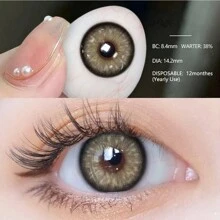 EYESHARE 1 pièce Lentilles de contact colorées souples de grand diamètre avec des caractéristiques naturelles et claires. Costume d'Halloween Cosplay - Gris - Voir 5