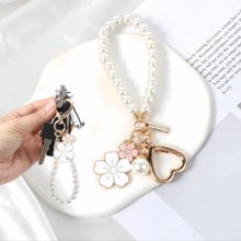 1pc Faux Pearl Key Chain, Love Car Key Chain, Backpack Pendant, Flower Girl Purse Accessories Jewelry,Piggy Milk Tea Creative Cartoon Keychain, Multi-Purpose Decoration For Car, Backpack Or Bag, Fashionable Gift For Christmas,For Jewelry Making Crocheting Crafts Arts Backpack Decor,Luxury Handbag Accessory,Valentine's Day,Fashion Jewelry Accessories,Couples Birthday & Holiday Gifts,Suitable For Bag Charm Car Keys