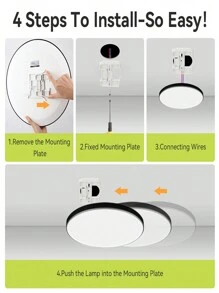 CANMEIJIA 1 pièce Plafonnier LED moderne 220V avec télécommande, lampe de plafond à gradation et variation de couleur de 3000K à 6500K. Lampe LED pour décoration de chambre à coucher, salon, cuisine, salle à manger, bureau.
