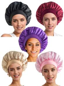 Customized Soft Satin Beauty Hair Cap, Colorful Sleep Cap For Women, Maternity Wind-Proof Hat, Gift For Wife Home Bathroom Decor Summer - Multicolor - View 4