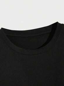 Women's 100% Cotton Camiseta Creativa Estampado Zapatillas T-Shirt, Women's Christmas 220g Heavy Cotton T-Shirt (1 PC) - Black - View 6