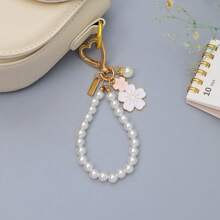 1pc Faux Pearl Key Chain, Love Car Key Chain, Backpack Pendant, Flower Girl Purse Accessories Jewelry,Piggy Milk Tea Creative Cartoon Keychain, Multi-Purpose Decoration For Car, Backpack Or Bag, Fashionable Gift For Christmas,For Jewelry Making Crocheting Crafts Arts Backpack Decor,Luxury Handbag Accessory,Valentine's Day,Fashion Jewelry Accessories,Couples Birthday & Holiday Gifts,Suitable For Bag Charm Car Keys