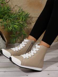 Women's Autumn/Winter New Knight Boots, Fashion Simple Lightweight Casual Back Zipper Thin High Heel Ankle Boots, Solid Color Outdoor Short Boots