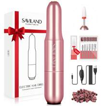 SAVILAND Saviland Cortauñas Eléctrico, Lima de Uñas Eléctrica Profesional 7 en 1 para Uñas de Gel, Set de Manicura y Pedicura de Velocidad Ajustable de 20000 rpm para Uñas de Gel Acrílico, Uñas Shellac para Cutículas