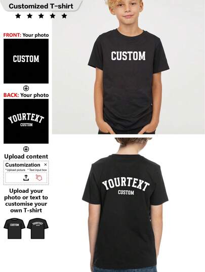 تي شيرت حريمي موضة للأطفال, مطبوع عليه نص، بركة، اسم