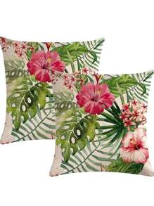 1 Stück/2 Stück floraler dekorativer Kissenbezug, mehrere Blumenmuster, 4 Größen erhältlich, angenehmer Leinenstoff, ohne Füllung, geeignet für Heimdekoration, Wohnzimmer, Zierkissen, Kissenbezug, Sofadekoration, Polsterbezug, weiche Auflage