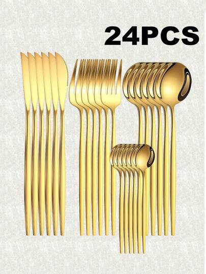 4/16/24 pezzi Set di posate in acciaio inossidabile, set di posate in stile occidentale portoghese, adatto per ristorante, matrimonio