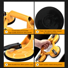 [Essential For Powerful Restoration]145 Kg Silver Heavy-Duty Metal Triple Dent Puller With Suction Cups, Paired With An Aluminum Glass Lifter. - Yellow - View 3