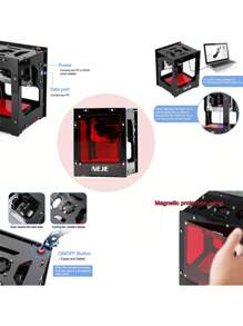 Máquina De Grabado Láser Rayo Ultra Delgado Portátil 3000mw - Negro - Ver 7