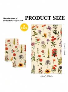 2pcs Vintage Mushroom Kitchen Towels Brown Beige Dish Towels Retro Botanical Hand Drying Tea Towels For Cooking Baking Party Supplies