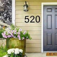 1 Stück modernes Haus Nummerntafel, künstlerisches Metall Haus Nummer Adressschild, Briefkasten Garten Outdoor Adress-Ziffern, einfach zu installieren, benötigt keinen Strom, geeignet für Haustür, Outdoor, Hotel, Haus Adress-Dekoration