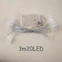 6-LED Star Shaped String Lights, Flashing, Suitable For Indoor, Outdoor, Wedding Party And Garden Decor, Warm White Moon Lantern String Lights, Battery Powered - 黃光 - 查看 13