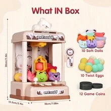 Claw Machine For Kids Ages 3+, Mini Electronic Arcade Games Vending Machine, Toy Candy Dispenser Machine, Crane Prize Machine With Music For Boys Girls Christmas Birthday Party Gift