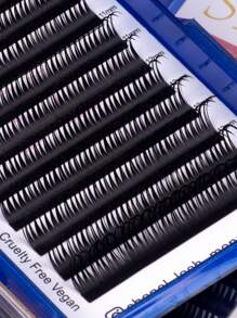 12 Reihen nasse Anime-Stil Manga Wimpernverlängerungen 0,07/0,05 D Curl 8-15mm nasser Look Wimpern A-Form Cosplay Manga Spitzen weiche Wimpern Nerz flauschig Einzelne Russische Volumen Natürliche Vorbereitete Volumen Fächer Falsche Wimpern Zubehör Cilios für Profis