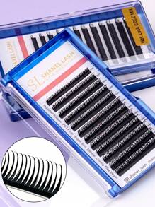 12 Reihen nasse Anime-Stil Manga Wimpernverlängerungen 0,07/0,05 D Curl 8-15mm nasser Look Wimpern A-Form Cosplay Manga Spitzen weiche Wimpern Nerz flauschig Einzelne Russische Volumen Natürliche Vorbereitete Volumen Fächer Falsche Wimpern Zubehör Cilios für Profis