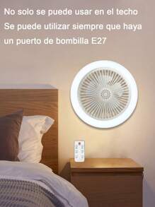 1pieza Ventilador de Techo con Control Remoto,Bombilla De Rosca,Ventilador De Techo Con Led ,Ventilador De Techo De 10'' Con Luz Led, 3 Velocidades,Con Función de Temporizador,para Cocina/Baño/Dormitorio,Fácil De Montar,control Remoto, Para Usuario En Múltiples Escenas - Blanco - Ver 10