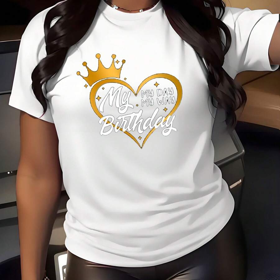 My Birthday Printed T-Shirt For Men And Women Round Neck Cotton Short Sleeve Sports T-Shirt For All Seasons