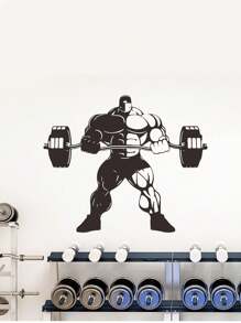 1pc PVC Material, Personalized Video Game English Text, Esports Gamer, Bodybuilding Muscle Boy, Bedroom, Entryway, Dorm, Home Decor Wall Sticker, Self-Adhesive, Girls/Boys Room Decor, Kids Room, Nursery Stickers