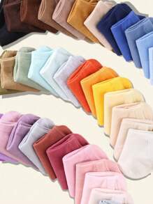 10 Pairs Kids Random Solid Color Candy Colored Short Socks - Multicolor - View 2