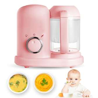 SHIXIONG máquina para hacer alimentos para bebés,Procesador de Alimentos Bebe con Vapor y Licuadora de Puré, Fabricante de Alimentos para Bebés 4 en 1,Triturador automático de alimentos para bebés, Gran Capacidad, 300W, para Alimentacion Complementaria Bebe, Cocinar y Vaporizar Frutas, Verduras