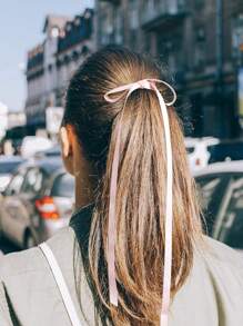 10Pieces Long Silk Ribbon Hair Bands, Colourful Hair Ribbons With Bow Silk Hair Ties, Satin Hair Scrunchies For Kids Girls - Multicolor - View 3