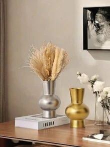1 Stück hochwertige, luxuriöse, elektroplattierte Keramikvase, geeignet zur Dekoration von Arbeitszimmern, TV-Schränken, Büroschreibtischen, Arbeitsplatten, Blumenvasen, Heimdekoration, Raumdekoration, Glasvase - Verschiedenfarbig - Übersicht 6