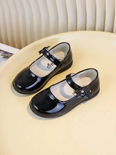 Vintage Style Girls Flat Shoes With Bow Detail - Breathable Non-Slip, Suitable For School, Performance, Party And Wedding
