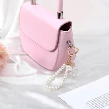 1pc Faux Pearl Key Chain, Love Car Key Chain, Backpack Pendant, Flower Girl Purse Accessories Jewelry,Piggy Milk Tea Creative Cartoon Keychain, Multi-Purpose Decoration For Car, Backpack Or Bag, Fashionable Gift For Christmas,For Jewelry Making Crocheting Crafts Arts Backpack Decor,Luxury Handbag Accessory,Valentine's Day,Fashion Jewelry Accessories,Couples Birthday & Holiday Gifts,Suitable For Bag Charm Car Keys
