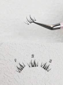120 piezas, 10 filas de pestañas postizas en forma de mariposa con curvatura B, segmentadas y agrupadas para un aspecto natural, para maquillaje - B - Ver 3