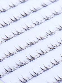 120 piezas, 10 filas de pestañas postizas en forma de mariposa con curvatura B, segmentadas y agrupadas para un aspecto natural, para maquillaje - B - Ver 8