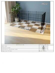 Pet Fencing For Small & Medium Dogs, Indoor Animal Fencing DIY Black Wire Isolation Gate Protective Fence With Door, Metal Pet Cage For Dogs - Multicolor - View 31