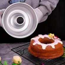 1pc/3pcs/5pcs Hollow Sponge Cake Baking Mold, Baking Tool, Aluminum Alloy Round Cake Mold, Large Donut Mold Kitchen Baking Tool, Suitable For Commercial And Home Use