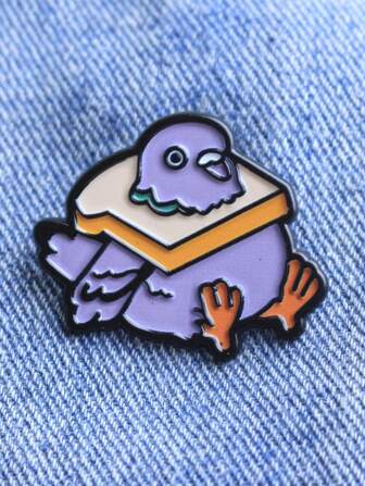 1pc Cute Cartoon Pigeon Brooch, Jewelry Gift For Friends On Clothes, Backpack