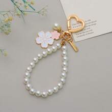 1pc Faux Pearl Key Chain, Love Car Key Chain, Backpack Pendant, Flower Girl Purse Accessories Jewelry,Piggy Milk Tea Creative Cartoon Keychain, Multi-Purpose Decoration For Car, Backpack Or Bag, Fashionable Gift For Christmas,For Jewelry Making Crocheting Crafts Arts Backpack Decor,Luxury Handbag Accessory,Valentine's Day,Fashion Jewelry Accessories,Couples Birthday & Holiday Gifts,Suitable For Bag Charm Car Keys