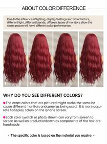 红木长卷发 28 英寸合成假发带刘海女士红色假发耐热自然中分角色扮演派对洛丽塔婚礼假发万圣节 - 紅木色 - 查看 8