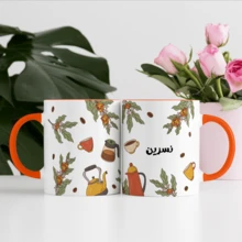 1 件 11 盎司定制陶瓷杯阿拉伯名字咖啡杯，阿拉伯风格茶壶茶杯茶元素用于泡茶和咖啡，鲜艳的橙色多种颜色可供选择，送给朋友、儿童、父亲、母亲、家人的礼物，多功能、装饰性、防霉、可重复使用、可爱、高品质、可爱、现代、定制、个性化、独特、适合他的理想礼物，适合孩子、浴室、客厅、卧室、办公室、茶室、学校、家庭的理想礼物