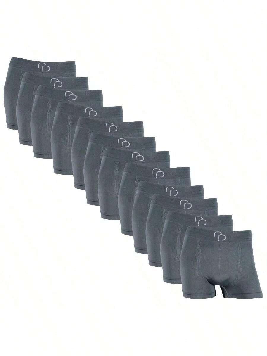 Rafa Parize Kit 12 Men's Boxer Briefs RP Original Adult Premium - Dark Grey - View 1