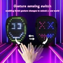 Led Mask With Gesture Sensing,Halloween Costumes For Men Women Costume Cosplay Party - Black - View 6